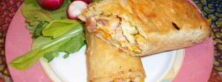 лаваш с корейской морковкой и огурцом. Шаг 4