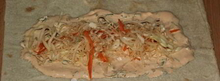 лаваш с курицей и овощами. Шаг 15