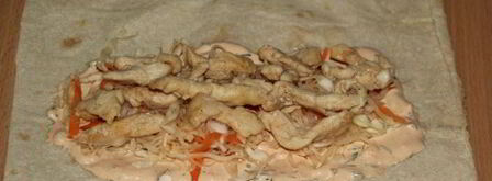 лаваш с курицей и овощами. Шаг 16