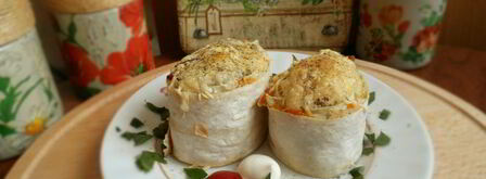 лаваш с рыбой и рисом в духовке. Шаг 7