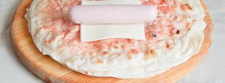 лаваш с сосиской и сыром. Шаг 2