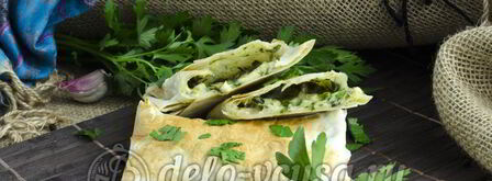 лаваш с сыром и зеленью. Шаг 8