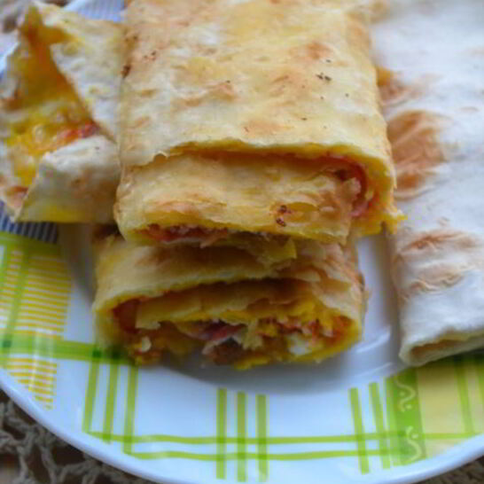 Рецепт лаваш с яйцом и сыром