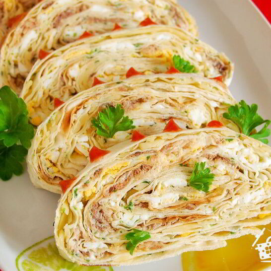 Рецепт рыбка в лаваше с сыром, чесноком и зеленью