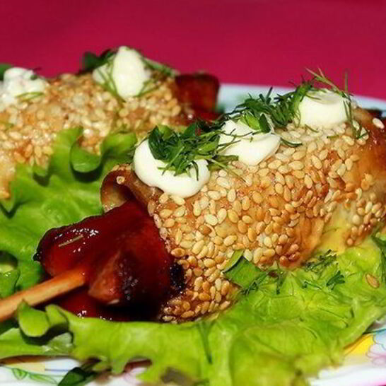 Рецепт сосиски в лаваше с сыром