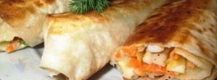 трубочки из лаваша с начинкой. Шаг 7