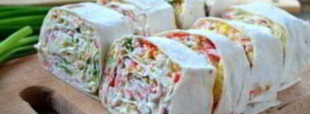 закуска из лаваша с крабовыми палочками. Шаг 6