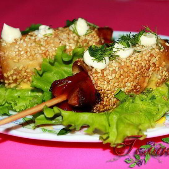 Рецепт закусочные сосиски в лаваше