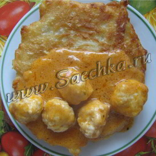 Рецепт картофельные лепешки с тефтелями