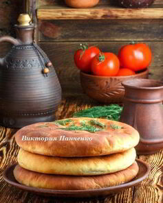 Лепешки с сыром, чесноком и зеленью