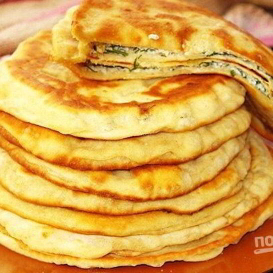 Рецепт лепешки с яйцом и луком