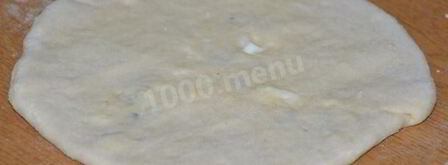 лепешки с зеленым луком и моцареллой. Шаг 5