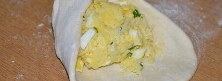 лепешки с зеленым луком и моцареллой. Шаг 6