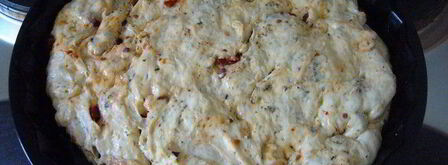 воздушная фокачча с томатами и оливками. Шаг 5