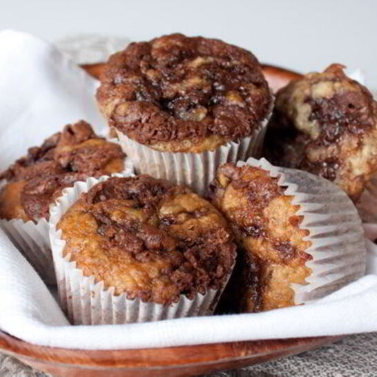 Рецепт банановые маффины с нутеллой