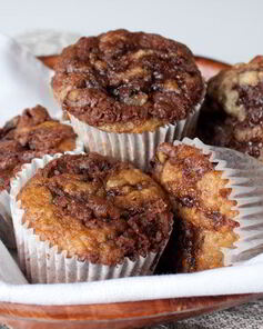 Банановые маффины с нутеллой