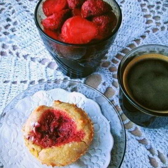 Рецепт клубничные маффины с овсянкой