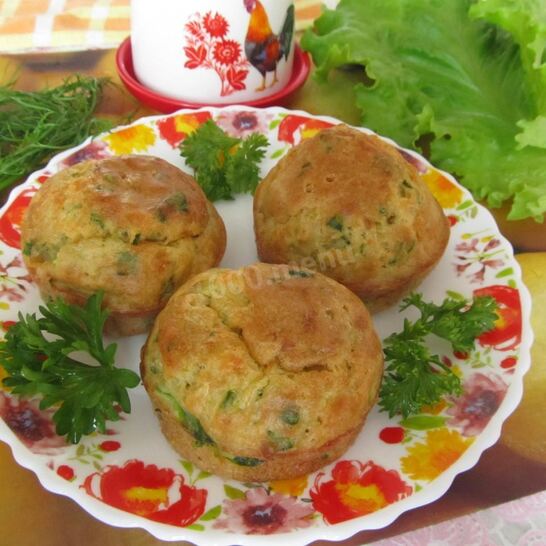 Рецепт маффины с кабачком и сыром