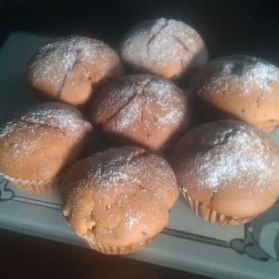 Рецепт маффины с персиком и клюквой