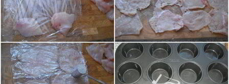 мясные маффины из куриного филе, грибов и сыра моцарелла. Шаг 4