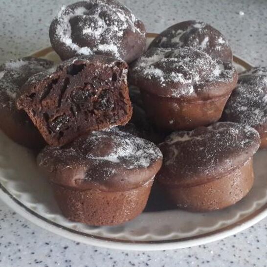 Рецепт шоколадные маффины с какао и изюмом