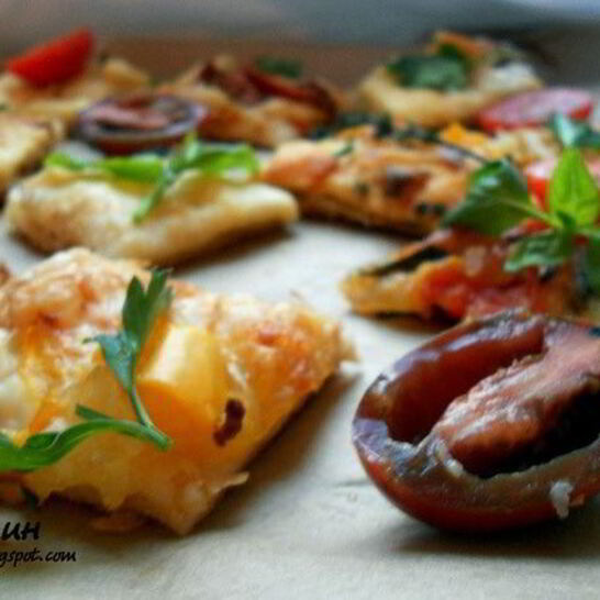 Рецепт мини-выпечка с овощами и маринованным сыром