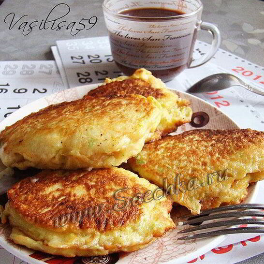 Рецепт кабачковые оладьи с моцареллой