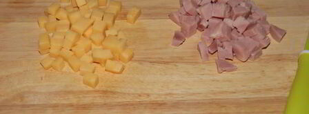 оладушки с ветчиной и сыром. Шаг 4