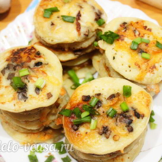 Рецепт оладьи с грибами