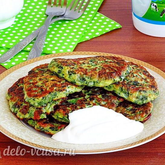 Рецепт оладьи с зеленым луком