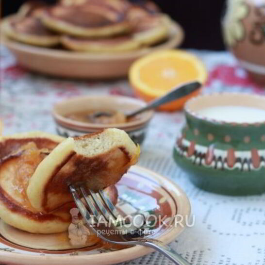Рецепт пышные оладьи с творогом на кефире