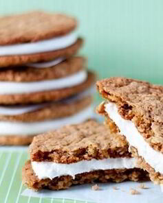 Овсяное печенье с зефирной начинкой