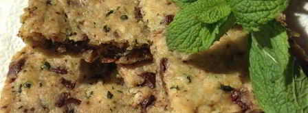 песочное печенье с горьким шоколадом, пармезаном и мятой. Шаг 7