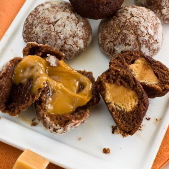 Рецепт шоколадное печенье с карамелью