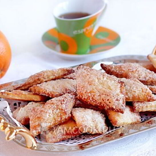 Рецепт слоеное печенье в сахаре