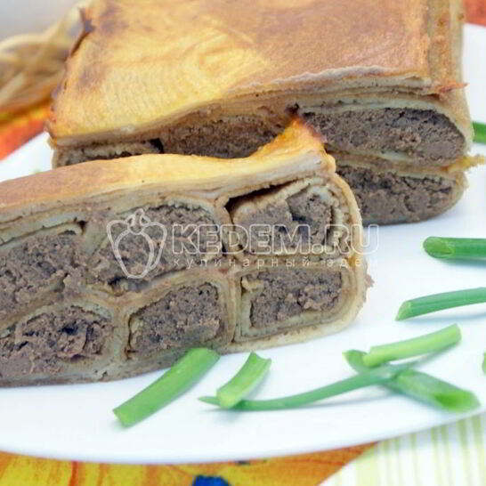 Рецепт блинный пирог с печенью