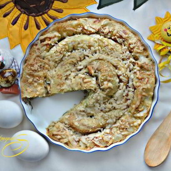 Рецепт блинный рыбный пирог со шпинатом