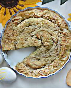 Блинный рыбный пирог со шпинатом