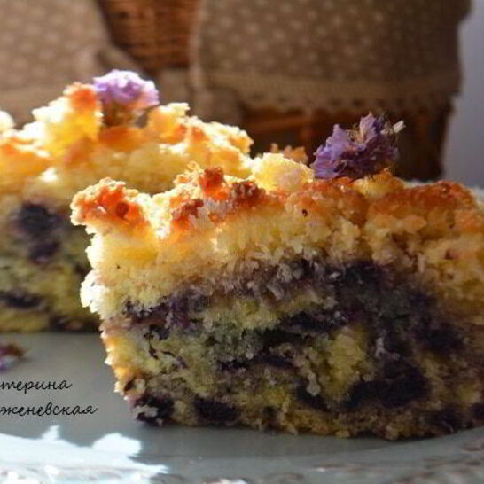 Рецепт чернично-кокосовый пирог