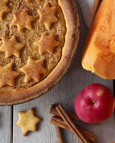 Дрожжевой пирог с тыквой и яблоками