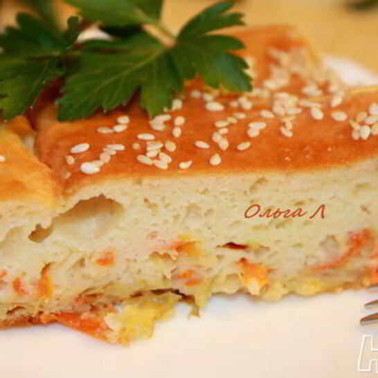 Рецепт капустный наливной пирог