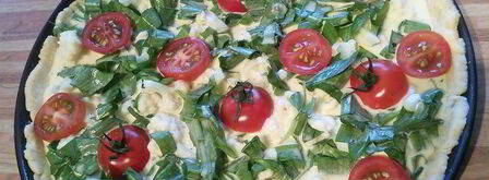 киш на творожном тесте с цветной капустой и черемшой. Шаг 9