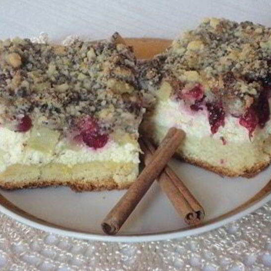 Рецепт обсыпной пирог с ревенем