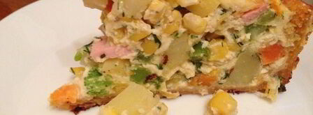 открытый овощной пирог с курицей. Шаг 2