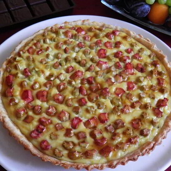 Рецепт открытый пирог с ревенем