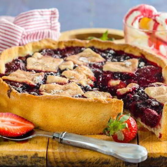 Рецепт открытый пирог с ягодами