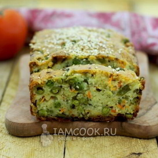 Рецепт пирог из манной крупы с горохом