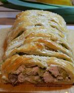 Пирог с курицей и луком порей