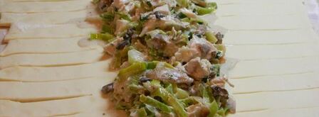 пирог с курицей и луком порей. Шаг 6