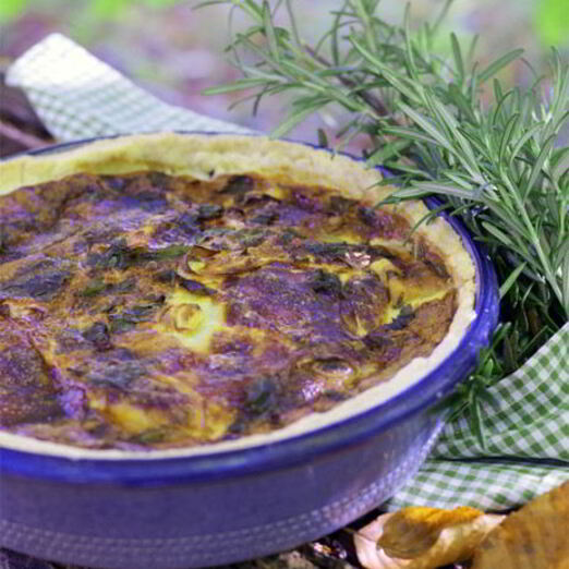 Пирог с лисичками и сыром